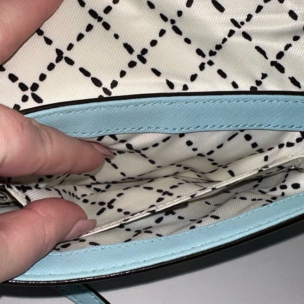 Kate Spade EUC Hydrangea Blue Saffiano Leather Newbury Lane Sally Crossbody